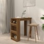 vidaXL Bartisch mit Regal Braun Eiche 102x50x103,5 cm Holzwerkstoff vidaXL Bartisch mit Regal Braun Eiche 102x50x103,5 cm Holzwerkstoff
