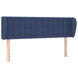 vidaXL Kopfteil mit Ohren Blau 147x23x78/88 cm Stoff