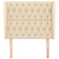 vidaXL Kopfteil mit Ohren Creme 103x23x118/128 cm Stoff vidaXL Kopfteil mit Ohren Creme 103x23x118/128 cm Stoff