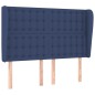 vidaXL Kopfteil mit Ohren Blau 147x23x118/128 cm Stoff