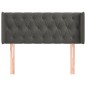 vidaXL Kopfteil mit Ohren Dunkelgrau 103x16x78/88 cm Samt
