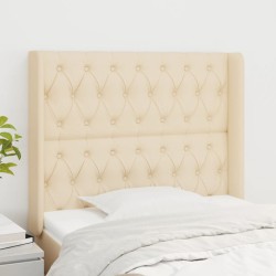 vidaXL Kopfteil mit Ohren Creme 103x16x118/128 cm Stoff