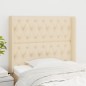 vidaXL Kopfteil mit Ohren Creme 103x16x118/128 cm Stoff vidaXL Kopfteil mit Ohren Creme 103x16x118/128 cm Stoff