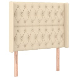 vidaXL Kopfteil mit Ohren Creme 103x16x118/128 cm Stoff