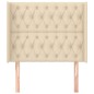 vidaXL Kopfteil mit Ohren Creme 103x16x118/128 cm Stoff vidaXL Kopfteil mit Ohren Creme 103x16x118/128 cm Stoff