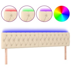 vidaXL LED Kopfteil Creme 200x7x78/88 cm Stoff