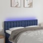vidaXL LED Kopfteil Blau 144x5x78/88 cm Stoff