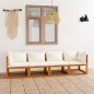 vidaXL 4-Sitzer-Gartensofa mit Auflagen Creme Akazie Massivholz vidaXL 4-Sitzer-Gartensofa mit Auflagen Creme Akazie Massivholz