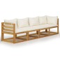 vidaXL 4-Sitzer-Gartensofa mit Auflagen Creme Akazie Massivholz vidaXL 4-Sitzer-Gartensofa mit Auflagen Creme Akazie Massivholz