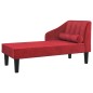 vidaXL Chaiselongue mit Nackenrolle Weinrot Samt vidaXL Chaiselongue mit Nackenrolle Weinrot Samt