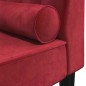 vidaXL Chaiselongue mit Nackenrolle Weinrot Samt vidaXL Chaiselongue mit Nackenrolle Weinrot Samt
