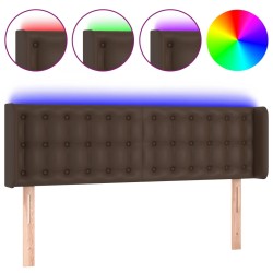vidaXL LED Kopfteil Braun 147x16x78/88 cm Kunstleder