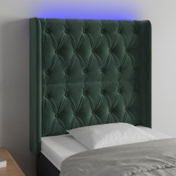 vidaXL LED Kopfteil Dunkelgrün 83x16x118/128 cm Samt