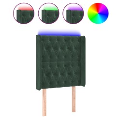 vidaXL LED Kopfteil Dunkelgrün 83x16x118/128 cm Samt