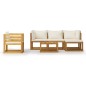 6-tlg. Garten-Lounge-Set mit Auflagen Creme Massivholz Akazie 6-tlg. Garten-Lounge-Set mit Auflagen Creme Massivholz Akazie