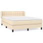 vidaXL Boxspringbett mit Matratze Creme 140x190 cm Stoff vidaXL Boxspringbett mit Matratze Creme 140x190 cm Stoff