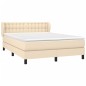 vidaXL Boxspringbett mit Matratze Creme 140x190 cm Stoff vidaXL Boxspringbett mit Matratze Creme 140x190 cm Stoff