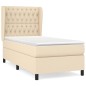 vidaXL Boxspringbett mit Matratze Creme 100x200 cm Stoff vidaXL Boxspringbett mit Matratze Creme 100x200 cm Stoff