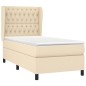 vidaXL Boxspringbett mit Matratze Creme 100x200 cm Stoff vidaXL Boxspringbett mit Matratze Creme 100x200 cm Stoff