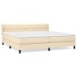 vidaXL Boxspringbett mit Matratze Creme 200x200 cm Stoff vidaXL Boxspringbett mit Matratze Creme 200x200 cm Stoff