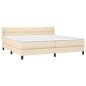 vidaXL Boxspringbett mit Matratze Creme 200x200 cm Stoff vidaXL Boxspringbett mit Matratze Creme 200x200 cm Stoff