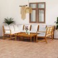 vidaXL 9-tlg. Garten-Lounge-Set mit Auflagen Creme Massivholz Akazie vidaXL 9-tlg. Garten-Lounge-Set mit Auflagen Creme Massivholz Akazie