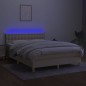 vidaXL Boxspringbett mit Matratze & LED Creme 140x190 cm Stoff vidaXL Boxspringbett mit Matratze & LED Creme 140x190 cm Stoff
