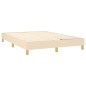 vidaXL Boxspringbett mit Matratze & LED Creme 140x190 cm Stoff vidaXL Boxspringbett mit Matratze & LED Creme 140x190 cm Stoff