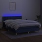 vidaXL Boxspringbett mit Matratze & LED Blau 140x200 cm Stoff vidaXL Boxspringbett mit Matratze & LED Blau 140x200 cm Stoff