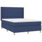 vidaXL Boxspringbett mit Matratze Blau 140x190 cm Stoff vidaXL Boxspringbett mit Matratze Blau 140x190 cm Stoff