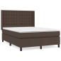 vidaXL Boxspringbett mit Matratze Braun 140x200 cm Kunstleder vidaXL Boxspringbett mit Matratze Braun 140x200 cm Kunstleder