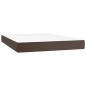 vidaXL Boxspringbett mit Matratze Braun 140x200 cm Kunstleder vidaXL Boxspringbett mit Matratze Braun 140x200 cm Kunstleder