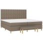 vidaXL Boxspringbett mit Matratze Taupe 200x200 cm Stoff vidaXL Boxspringbett mit Matratze Taupe 200x200 cm Stoff