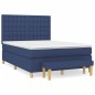 vidaXL Boxspringbett mit Matratze Blau 140x190 cm Stoff vidaXL Boxspringbett mit Matratze Blau 140x190 cm Stoff