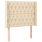 vidaXL Boxspringbett mit Matratze & LED Creme 100x200 cm Stoff vidaXL Boxspringbett mit Matratze & LED Creme 100x200 cm Stoff