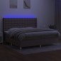 vidaXL Boxspringbett mit Matratze & LED Taupe 200x200 cm Stoff vidaXL Boxspringbett mit Matratze & LED Taupe 200x200 cm Stoff