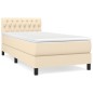 vidaXL Boxspringbett mit Matratze Creme 90x200 cm Stoff vidaXL Boxspringbett mit Matratze Creme 90x200 cm Stoff
