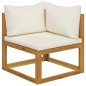 12-tlg. Garten-Lounge-Set mit Auflagen Creme Massivholz Akazie 12-tlg. Garten-Lounge-Set mit Auflagen Creme Massivholz Akazie
