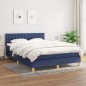 vidaXL Boxspringbett mit Matratze Blau 140x200 cm Stoff vidaXL Boxspringbett mit Matratze Blau 140x200 cm Stoff