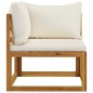 12-tlg. Garten-Lounge-Set mit Auflagen Creme Massivholz Akazie 12-tlg. Garten-Lounge-Set mit Auflagen Creme Massivholz Akazie