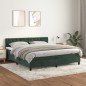vidaXL Boxspringbett mit Matratze Dunkelgrün 160x200 cm Samt vidaXL Boxspringbett mit Matratze Dunkelgrün 160x200 cm Samt