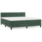 vidaXL Boxspringbett mit Matratze Dunkelgrün 160x200 cm Samt vidaXL Boxspringbett mit Matratze Dunkelgrün 160x200 cm Samt