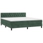 vidaXL Boxspringbett mit Matratze Dunkelgrün 160x200 cm Samt vidaXL Boxspringbett mit Matratze Dunkelgrün 160x200 cm Samt