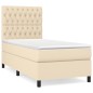 vidaXL Boxspringbett mit Matratze Creme 100x200 cm Stoff vidaXL Boxspringbett mit Matratze Creme 100x200 cm Stoff