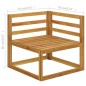 12-tlg. Garten-Lounge-Set mit Auflagen Creme Massivholz Akazie 12-tlg. Garten-Lounge-Set mit Auflagen Creme Massivholz Akazie