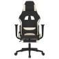 vidaXL Gaming-Stuhl mit Fußstütze Schwarz und Creme Stoff vidaXL Gaming-Stuhl mit Fußstütze Schwarz und Creme Stoff