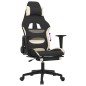 vidaXL Gaming-Stuhl mit Fußstütze Schwarz und Creme Stoff vidaXL Gaming-Stuhl mit Fußstütze Schwarz und Creme Stoff