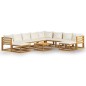 vidaXL 11-tlg. Garten-Lounge-Set mit Auflagen Creme Massivholz Akazie vidaXL 11-tlg. Garten-Lounge-Set mit Auflagen Creme Massivholz Akazie