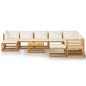vidaXL 11-tlg. Garten-Lounge-Set mit Auflagen Creme Massivholz Akazie vidaXL 11-tlg. Garten-Lounge-Set mit Auflagen Creme Massivholz Akazie