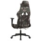 vidaXL Gaming-Stuhl mit Massage & Fußstütze Schwarz Camouflage Stoff vidaXL Gaming-Stuhl mit Massage & Fußstütze Schwarz Camouflage Stoff